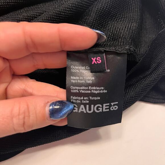 GAUGE81 Black Beni Draped Recycled Open-Knit Mini Shirt Dress Size XS - Picture 7 of 13